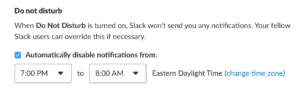 Slack Do not disturb